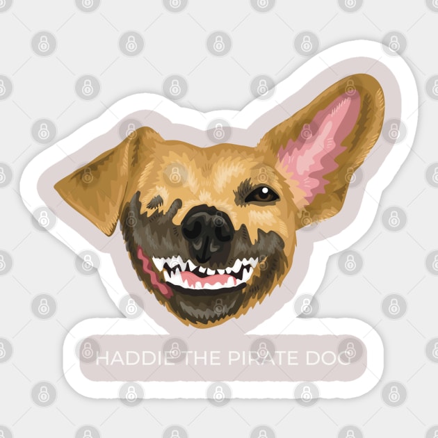 Haddie the Pirate Dog Sticker by Haddie The Pirate Dog